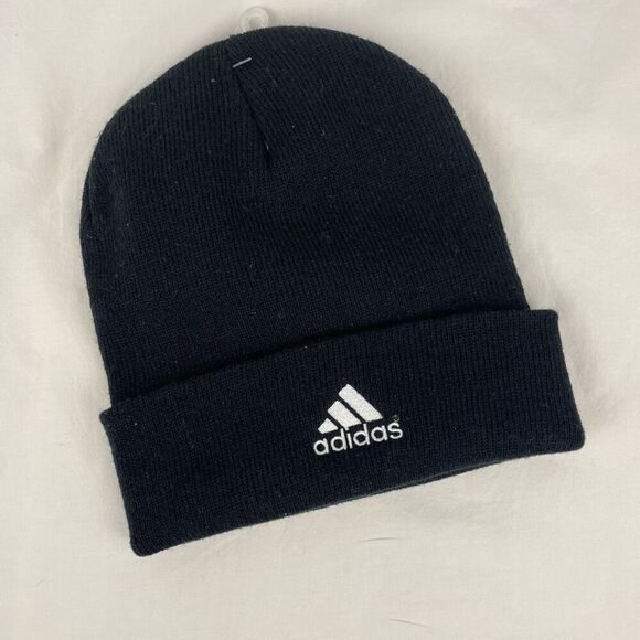 Adidas NWT Team Issue Black Knit Fold Beanie - Picture 3 of 6